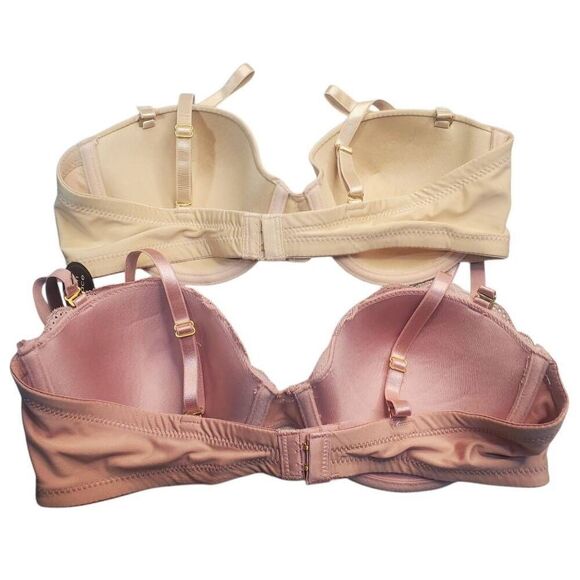 2 A.B.S. By Allen Schwartz Convertible Lightly Molded Bras Size 34C. Dusty Rose - Picture 4 of 9